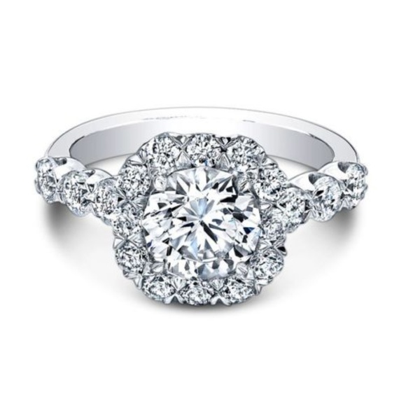 hUITAN Jewelry - 925 Silver Round Cut White Sapphire Size 9